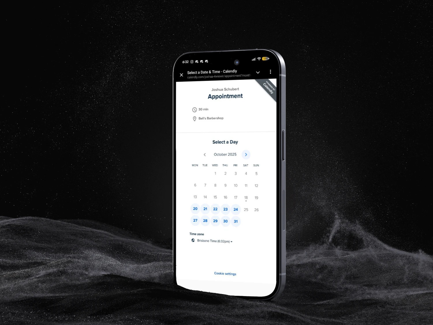 Booking Interface Mobile
